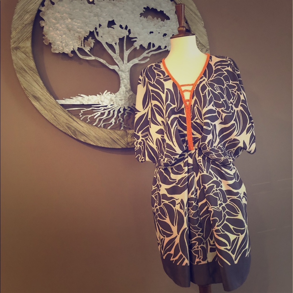 Anthropologie Leif Notes Palm Dress